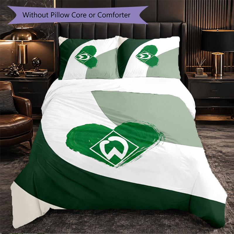 Set Biancheria da Letto Calcio Werder Bremen 3 Pezzi Morbido Set Copripiumino con Federe Set Decorazione Camera da Letto per la Casa