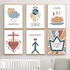Hjärta Krona Regnbåge Christian Bible Nursery Nordiska affischer och tryck Väggkonst Canvasmålning Bilder Barnrum Kyrkandekoration