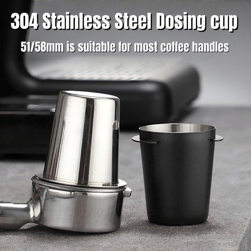 Espresso Powder Catch Cup Food Grade Stainless Steel Portable Coffee Dosing Cup 51mm 58mm Practical Coffee Bar Accessory