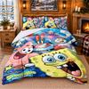 SpongeBob Football Pattern Bedding 3Pcs Set Bed Sheet And Pillowcases For Indoor Bedroom