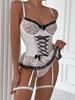 New Romance Garter Bodysuit Sexy Lingerie Women Retro Corset Lace Underwear Suspender Sheer Bodycon Erotic Outfits Porn Sex Set