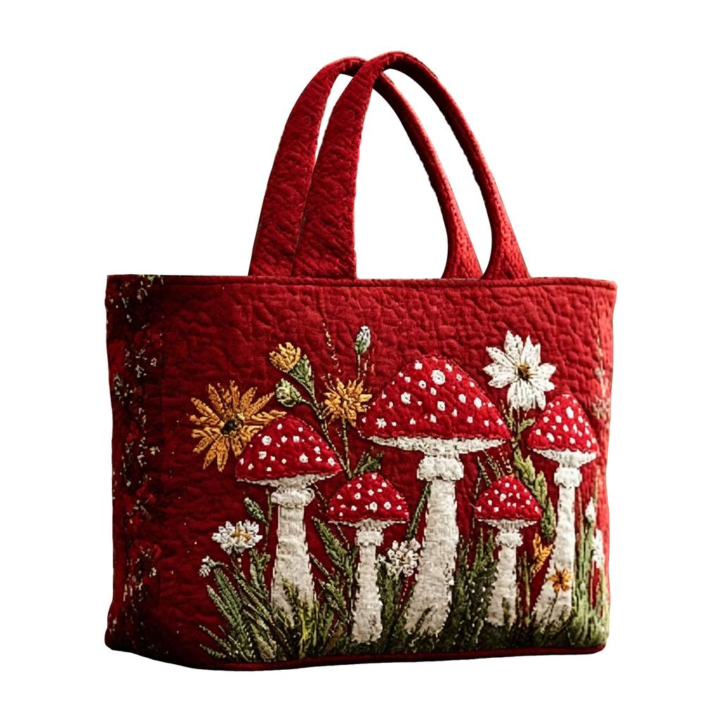 Quilted Tote Bag with Digital Print Handbag Stylish Spacious Design Durable Material and Comfortable Handles for Everyday Use