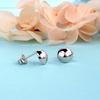 Jewelry round bead glossy stud earrings, simple spherical earrings, and a silver needle.