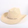 Popolare Cappello di Paglia Classico Western da Cowboy Estivo Vuoto con Ampia Tesa Cappello da Sole Cappello di Paglia Intrecciato a Mano