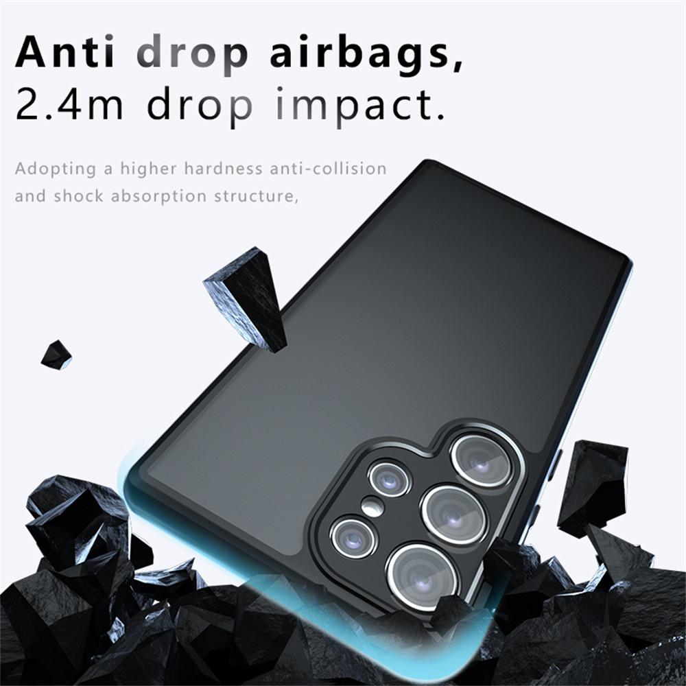 For Samsung Galaxy S25 Ultra Case Skin-Touch TPU + PC Matte Phone Back Cover, Transparent Black