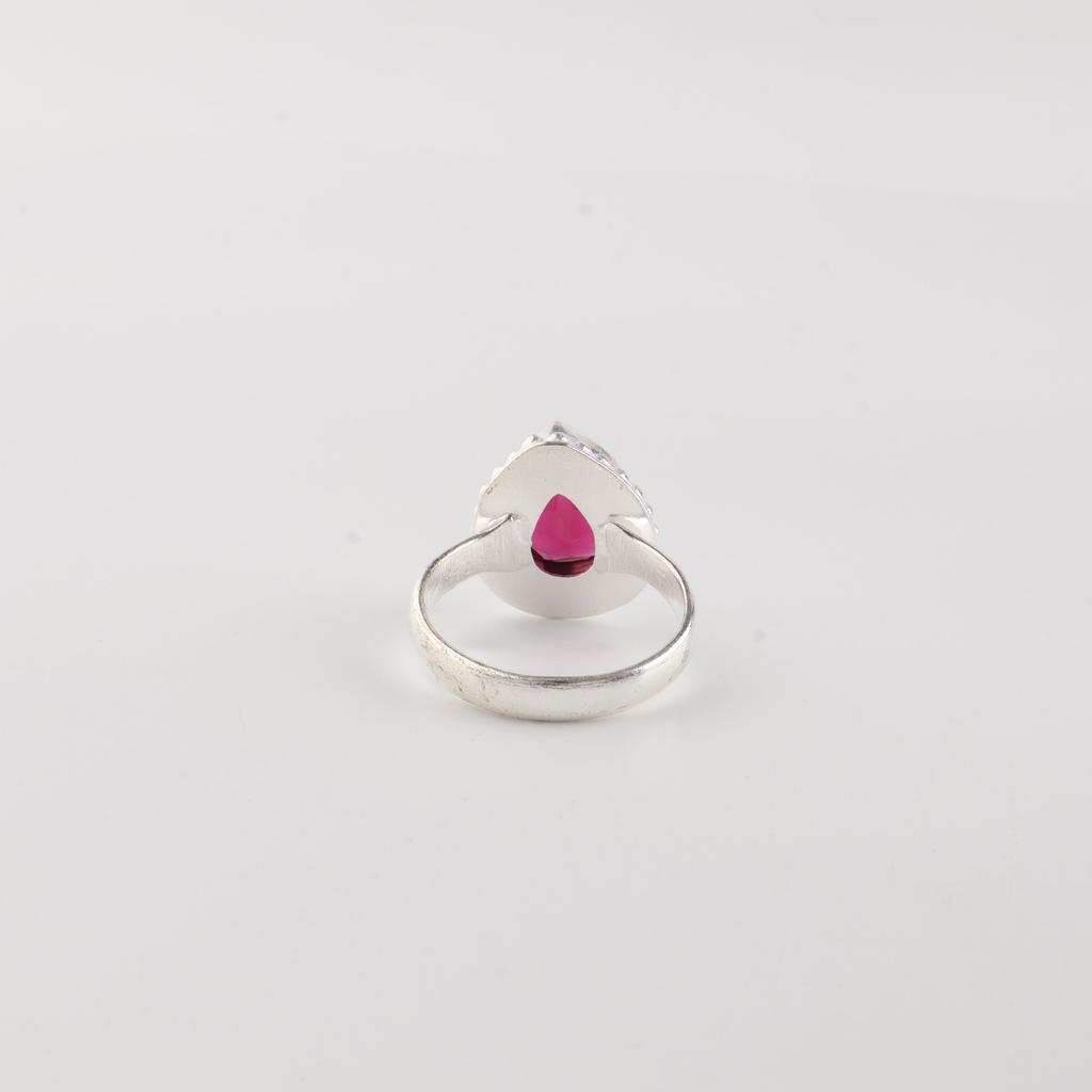 Natural Pink Rubellite Gemstone Handmade 925 Sterling Silver Jewelry Elegant Women's Ring For Gift RR-77-8