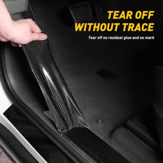 Carbon 3M Car Sill Fiber Door Anti-Scratch Plate Scuff Cover Sticker Accessories