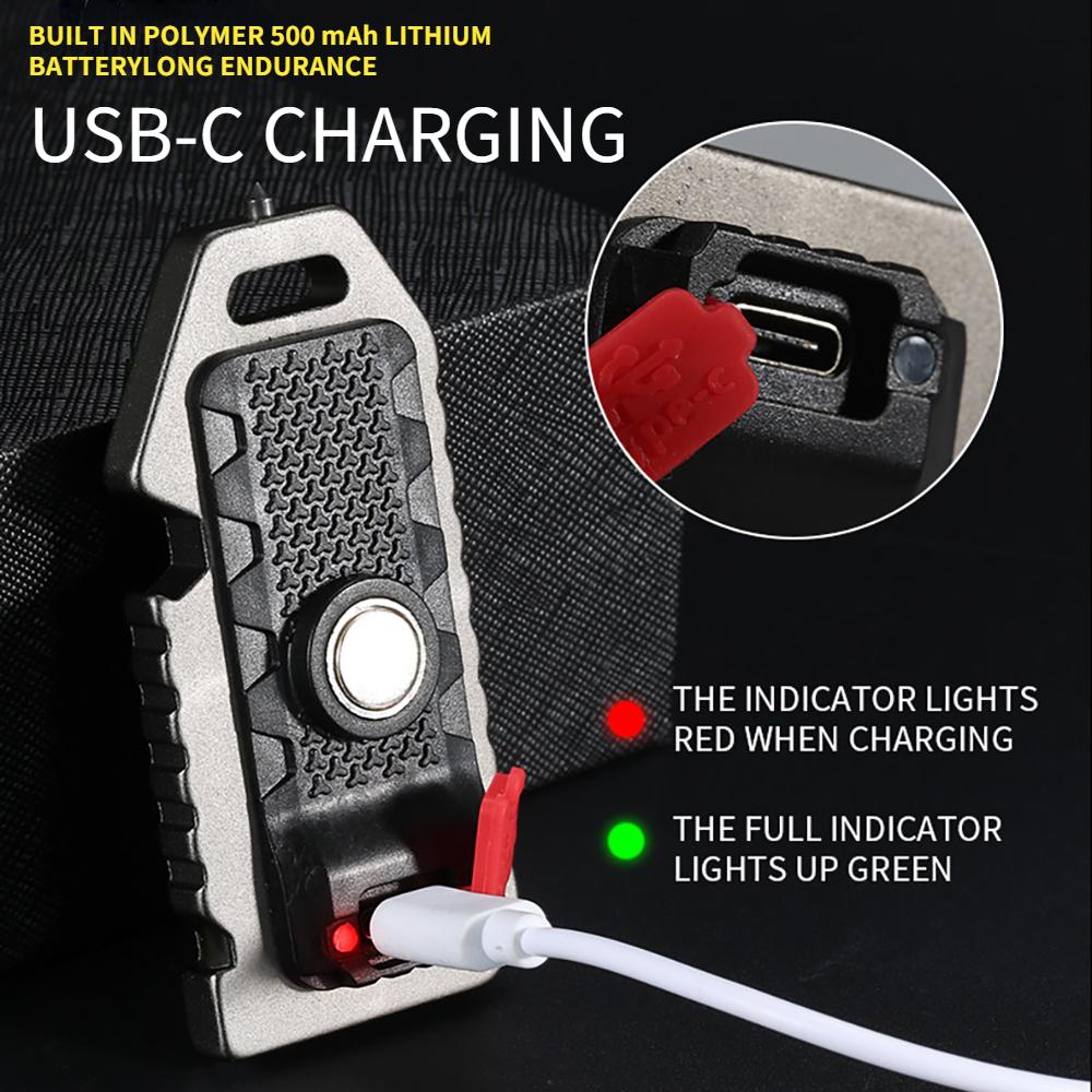 LED Red Blue Shoulder Tactical Police Flashlight with Clip USB Rechargeable Torch Bike Taillight Helmet Warn Light