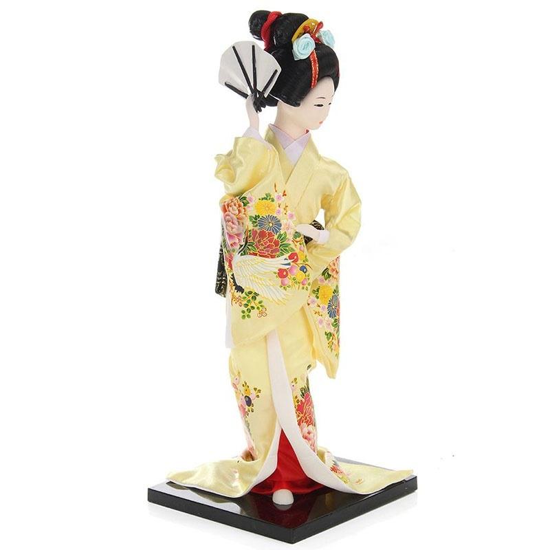 Oriental Japanese Brocade Kimono Kabuki Doll Geisha Figure Figurine Statue Decor
