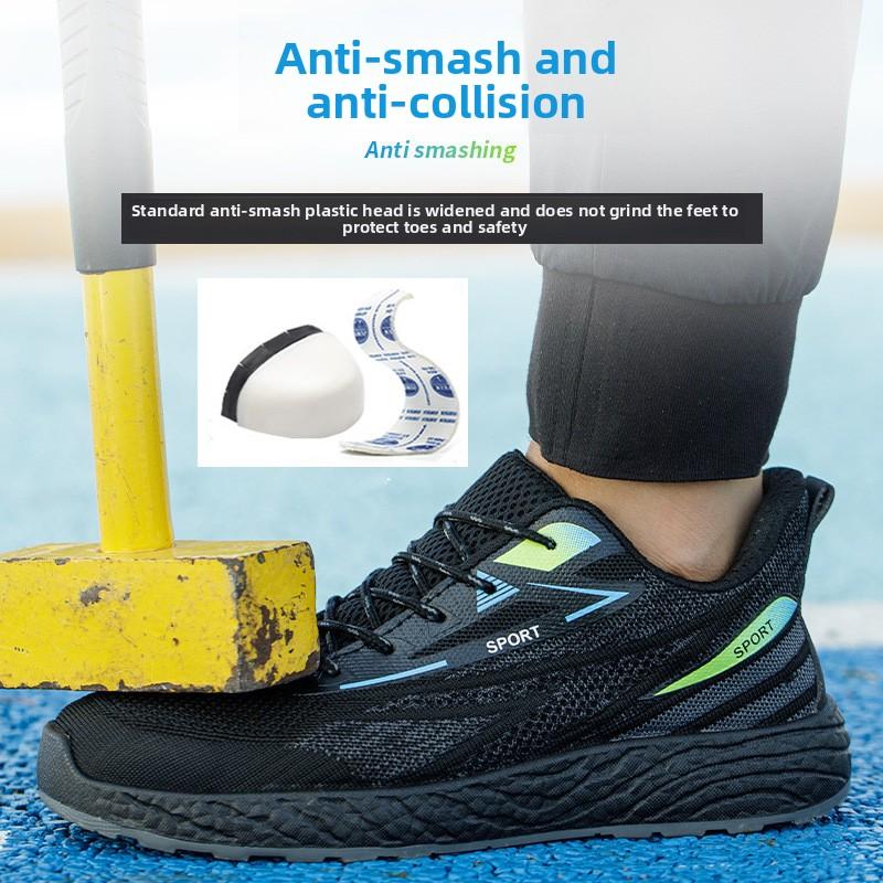 Plastic Toe Safety Boots Industry Anti Smash Shoe Lightweight Comfortable Safety Shoes Puncture Proof Durable Sneakers for Work