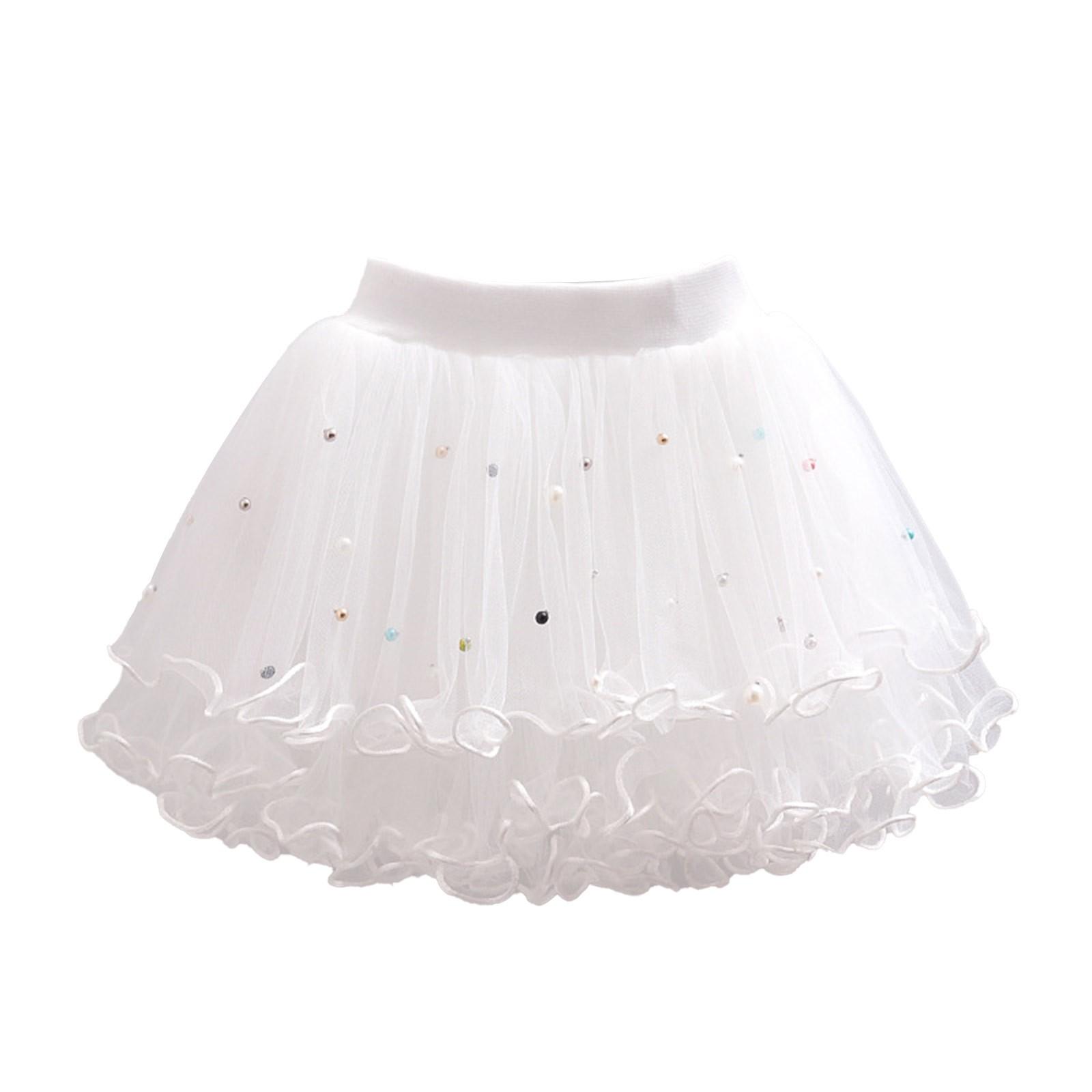 

Літня дитяча спідниця з тюлю Помпадур Спідниця-торт для дівчинки Напівмила модна спідниця 80 білий