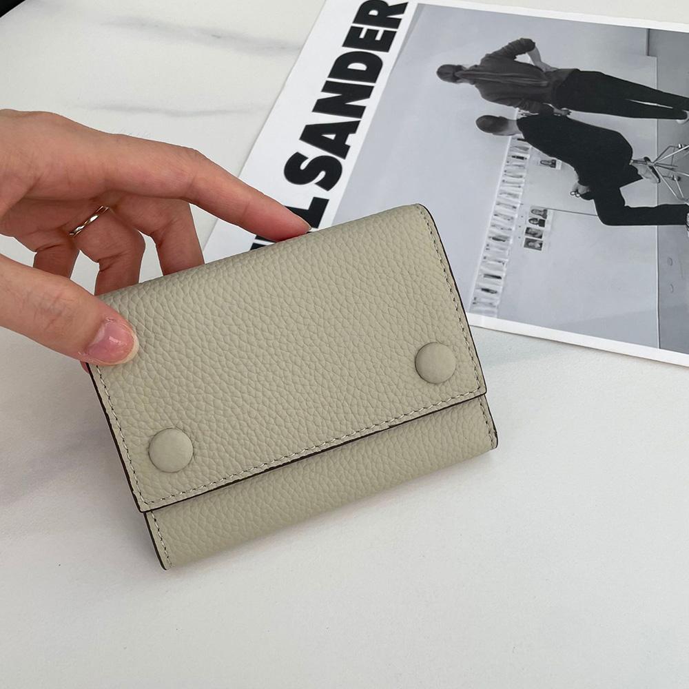 2025 Two-tone Genuine Leather Women Wallets Short Purse High Quality First Layer of Cowhide Wallet Trifold Billfold For Ladies