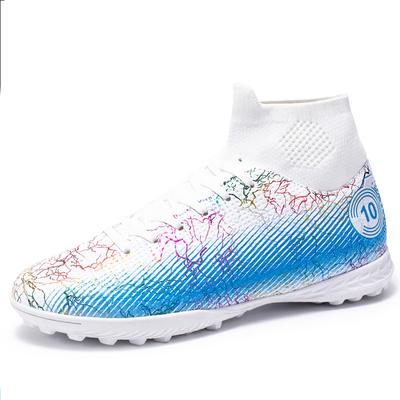 Zapatillas de Fútbol 35-48 Unisex Zapatillas de Fútbol Caña Alta Elástica en el Tobillo Suela de Goma Blanda TF Zapatillas de Fútbol Niños Entrenamiento Botas de Fútbol