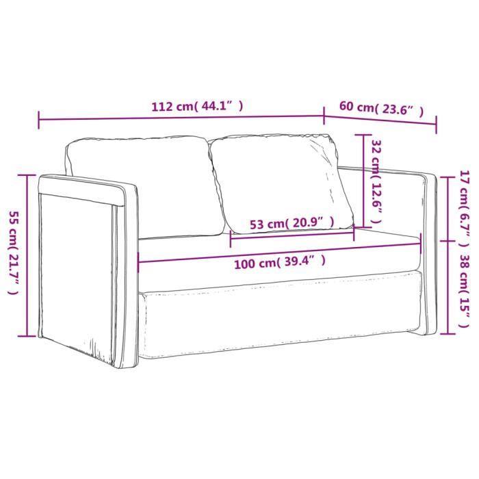 VidaXL Canapé-lit 2 en 1 jaune foncé 112x174x55 cm tissu 353972