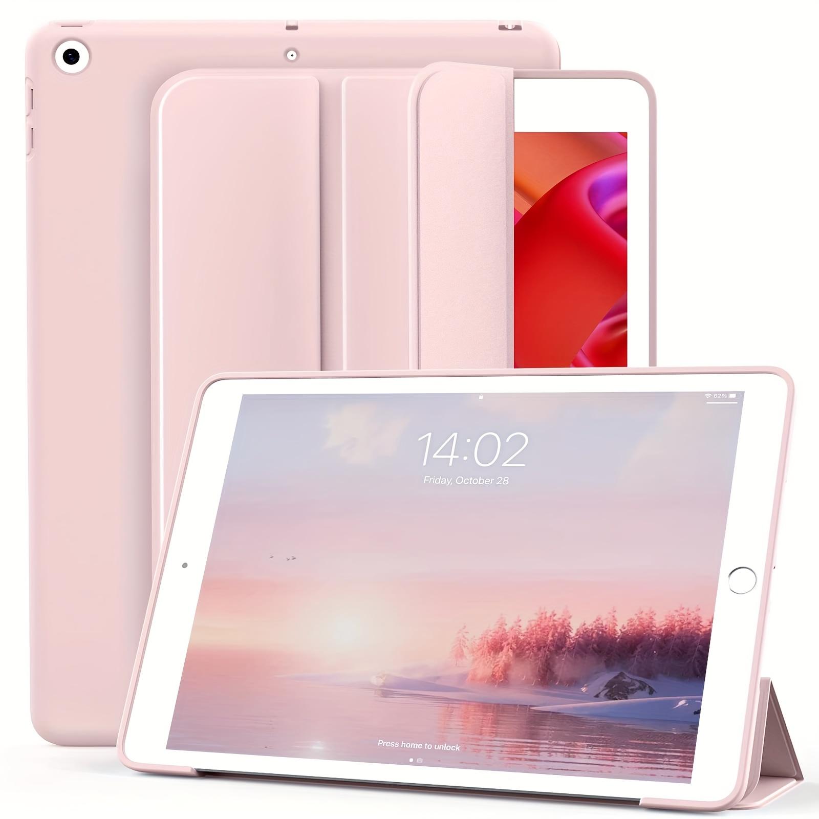 

For Apple iPad 10.2 2019 2020 2021 7th 8th 9th Generation Magnetic Flip Smart Cover, Trifold Stand,Shockproof Soft Silicone Case iPad 10.2 рожевий