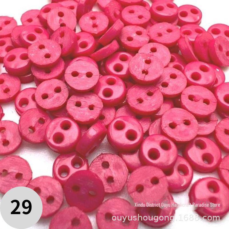 4mm Dual-Eye Plastic Buckle with Edge Button for DIY Felt Doll Accessory