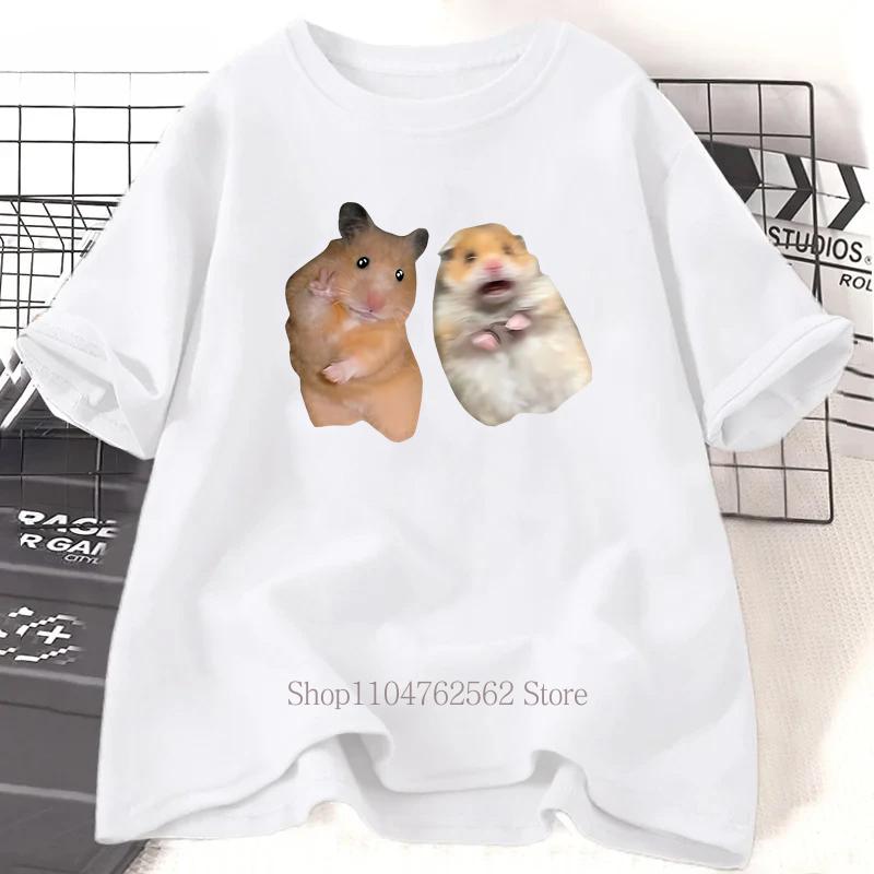 Hamster Graphic Print TShirt Women Unisex Casual Fashion Funny Meme Short Sleeve Tops Summer Vintage Oversize ONeck Tshirts