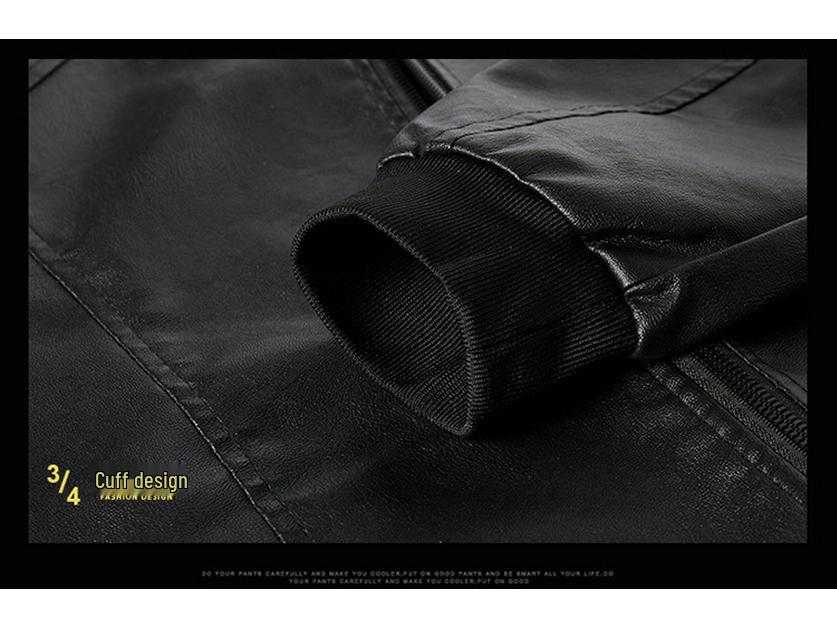 Men's Soft Leather Baseball Collar Jacket - Spring/Autumn Casual Wear for Middle-aged Dads