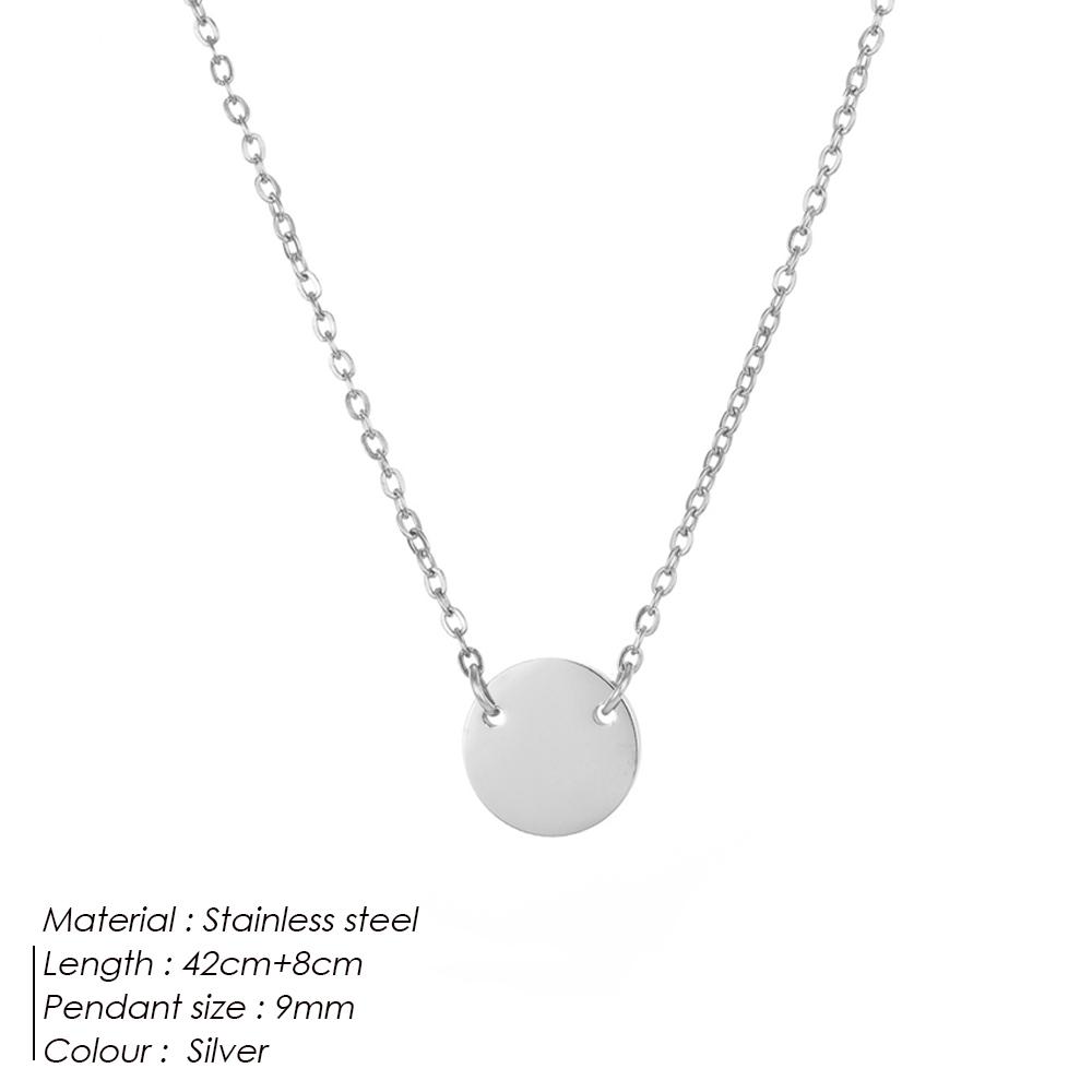 EManco Round Stainless Steel Necklaces for Women Korean Pendant Gold Choker Necklace for Women Fashion Jewelry