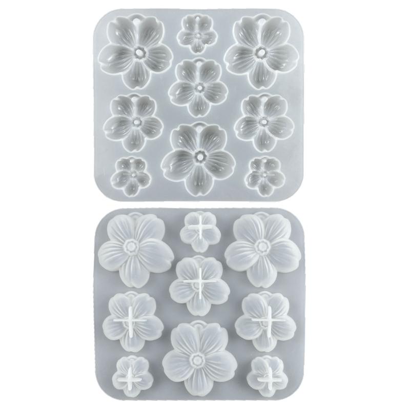Five Petals Flower Silicone Mold Cherry Flower Epoxy Casting Mold Fragrant Gypsum Resin Mold for Car Pendant Ornament