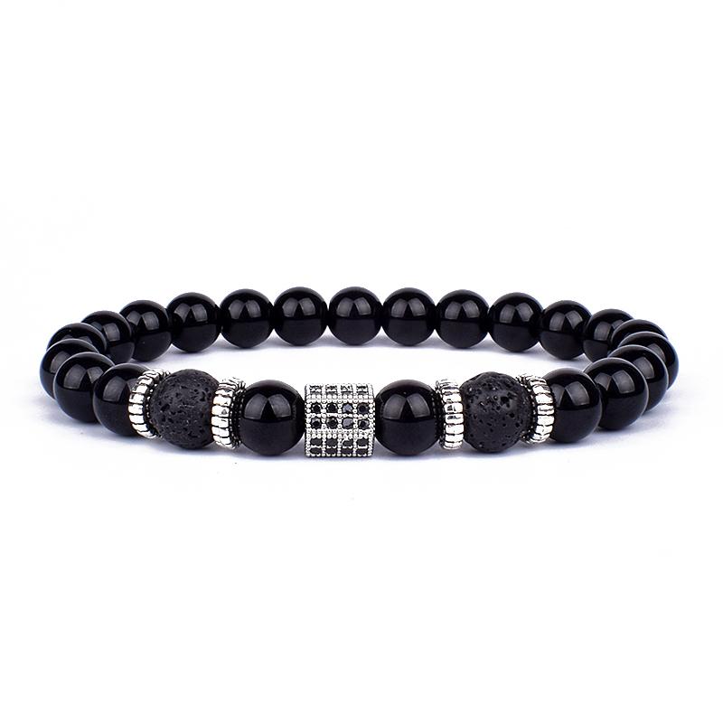 Vintage Lion Head Beaded Bracelets Men Obsidian Lava Stone Dog Paw Charm Bracelets & Bangles for Women Friendship Jewelry Gift