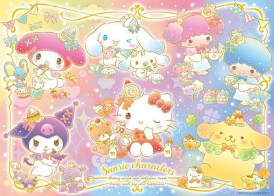BEVERLY 600-Piece Jigsaw Puzzle, Sanrio Characters, Sparkling Snack Time (38x53cm), Made In Japan, 600-028