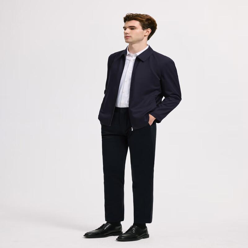 EMZ Erdos Men's Wool Silk Business Zipper Jacket