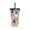 700ml 710ml 24oz Cold Color Changing Plastic Halloween Cup with Lid and Straw