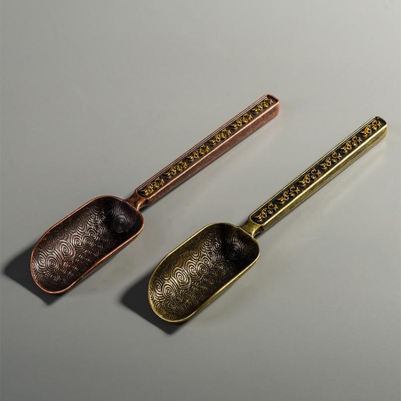 Legierung Teelöffel mit Retro Glücksverheißende Wolken Textur Kung Fu Tee Entnahmewerkzeug Teeschaufel Büro Haushalt Teezubereitungswerkzeuge