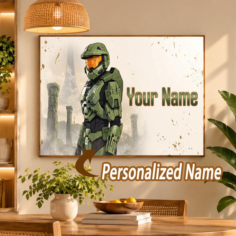 Custom Name Halo Master Chief 5D Diamond Painting Personalized Full Drill Diamond Art Kit Gift