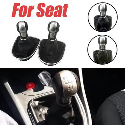 Convient Pour Seat Toledo III 2004-2009 Levier de Vitesse Pommeau de Levier de Vitesse 5 6 Vitesses ABS Avec Soufflet en Cuir Jeux Complets
