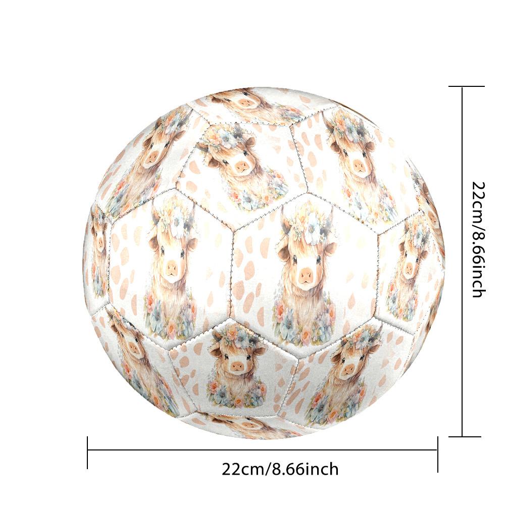 1pc Bohemian Cow Portrait Size 5 Soccer Ball Professional Match Training Football Indoor &Outdoor Sports Ball Lightweight Durable c6588