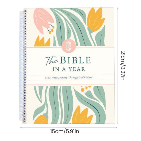 The Bible In A Year 52-Week Bible Study Workbook Spiral Bible Study Guide for Women A Yearlong Bible Study Plan Book