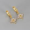 Exquisite Rhinestone Eight Pointed Star Huggie Earrings For Women Niche Minimalist Chic Elegant Studs Jewelry