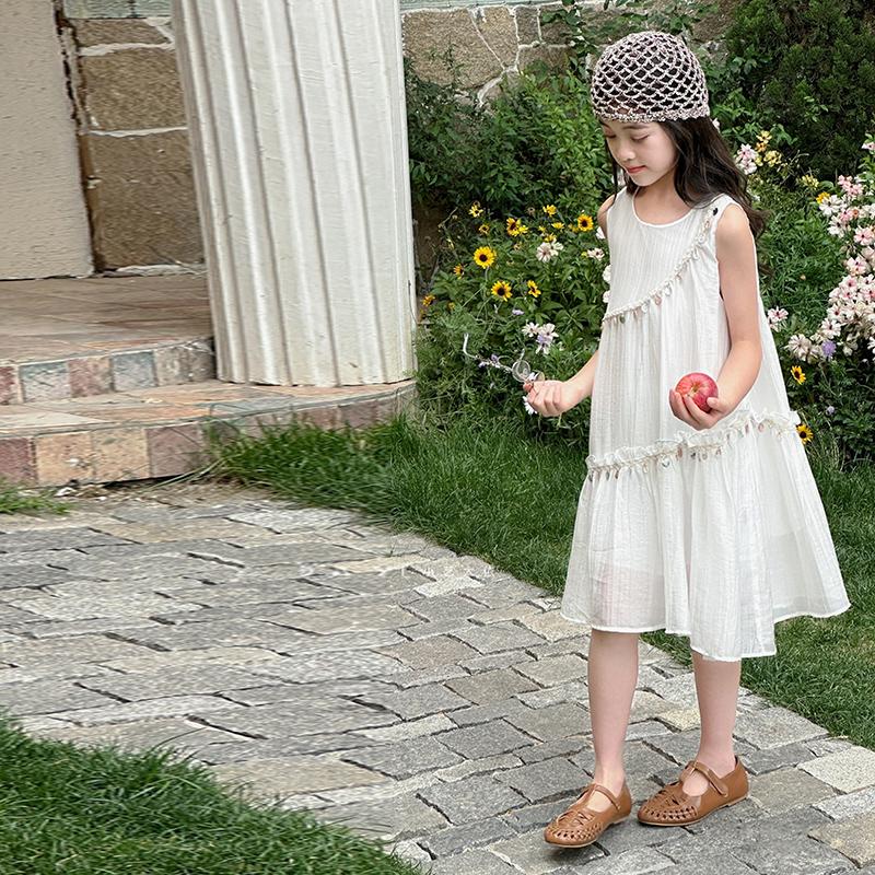 Girls' Summer Dress 2026 New Style Little Girls' Summer Princess Dress Big Children's Sleeveless Beach Dress Children's Dress