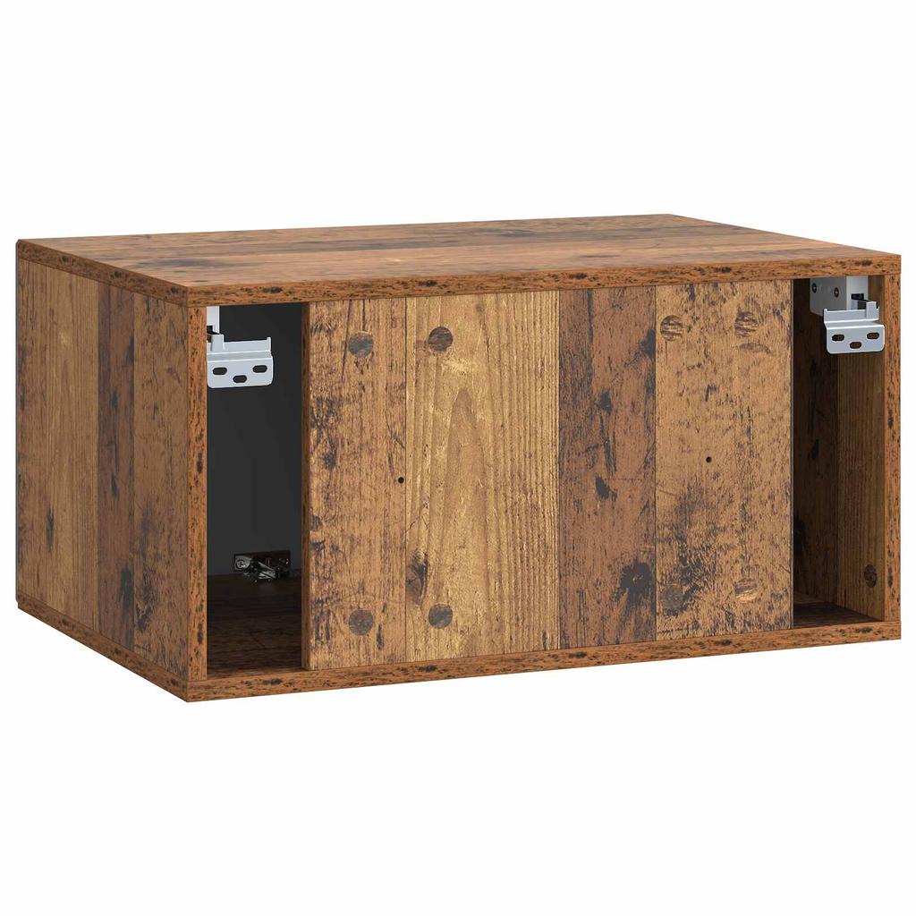 Wall Mounted TV Cabinet Reclaimed Wood Look 59.5 x 41 x 30 cm