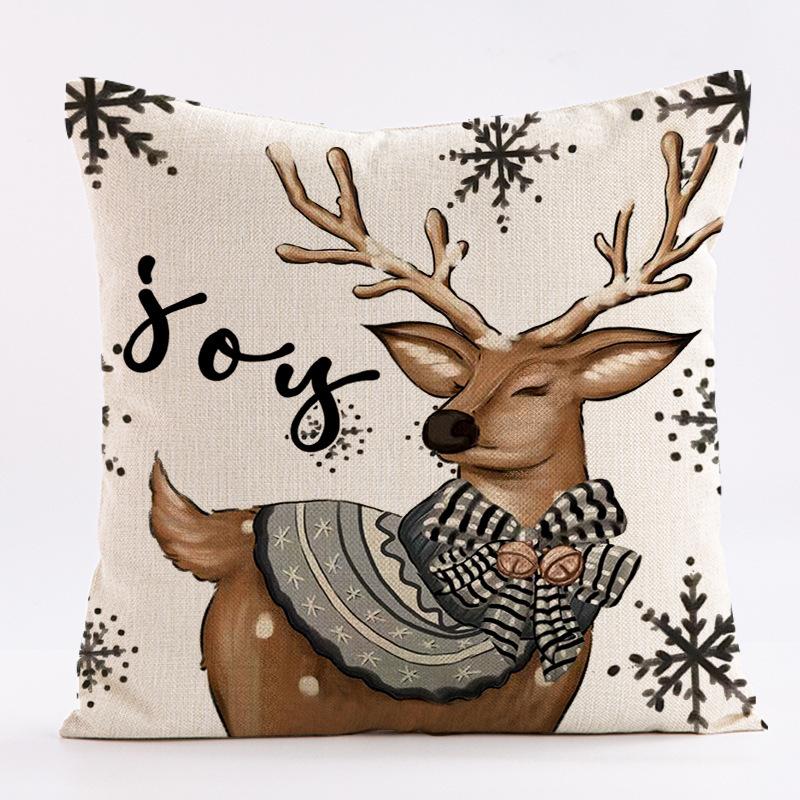 Christmas Pillow Case Home Decoration Pillow Sofa Cushion Cover Linen Material
