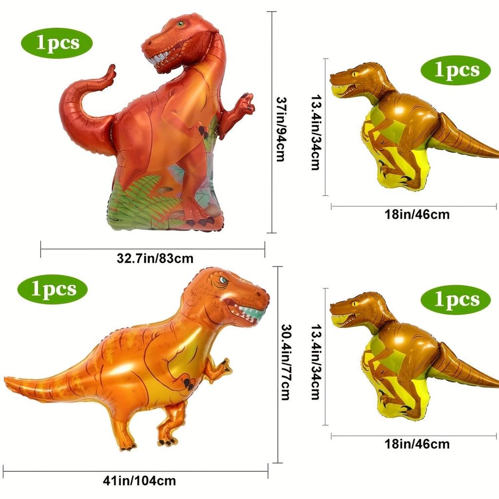 Aluminum Film Dinosaur-themed Balloon Set for Children's Jungle Birthday Party Decoration and Arrangement