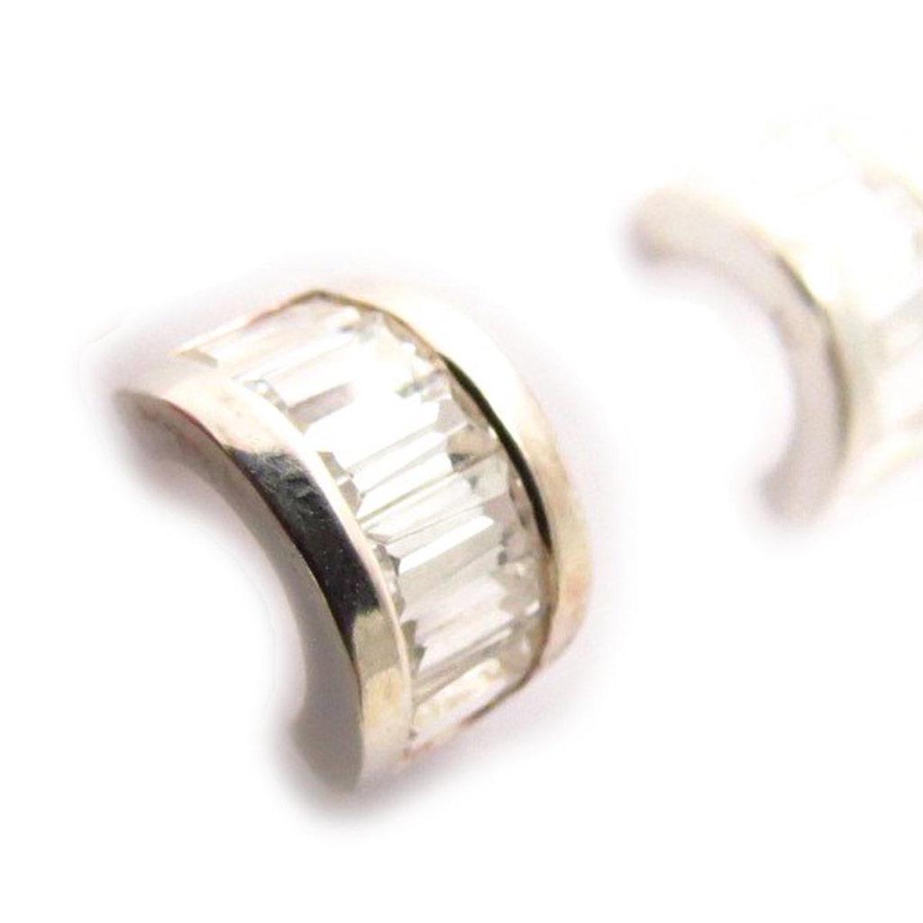 Les Trésors De Lily [B9843] - Demi-Creolen Silber 'Sissi' Silbrig-weiß (rhodiniert) - 10x6 mm