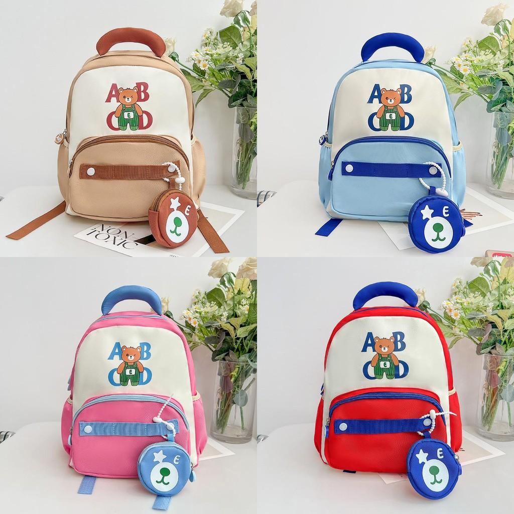 Bear Themed Lovely Childrens Backpack Durable Nylon Material Perfect For School Days