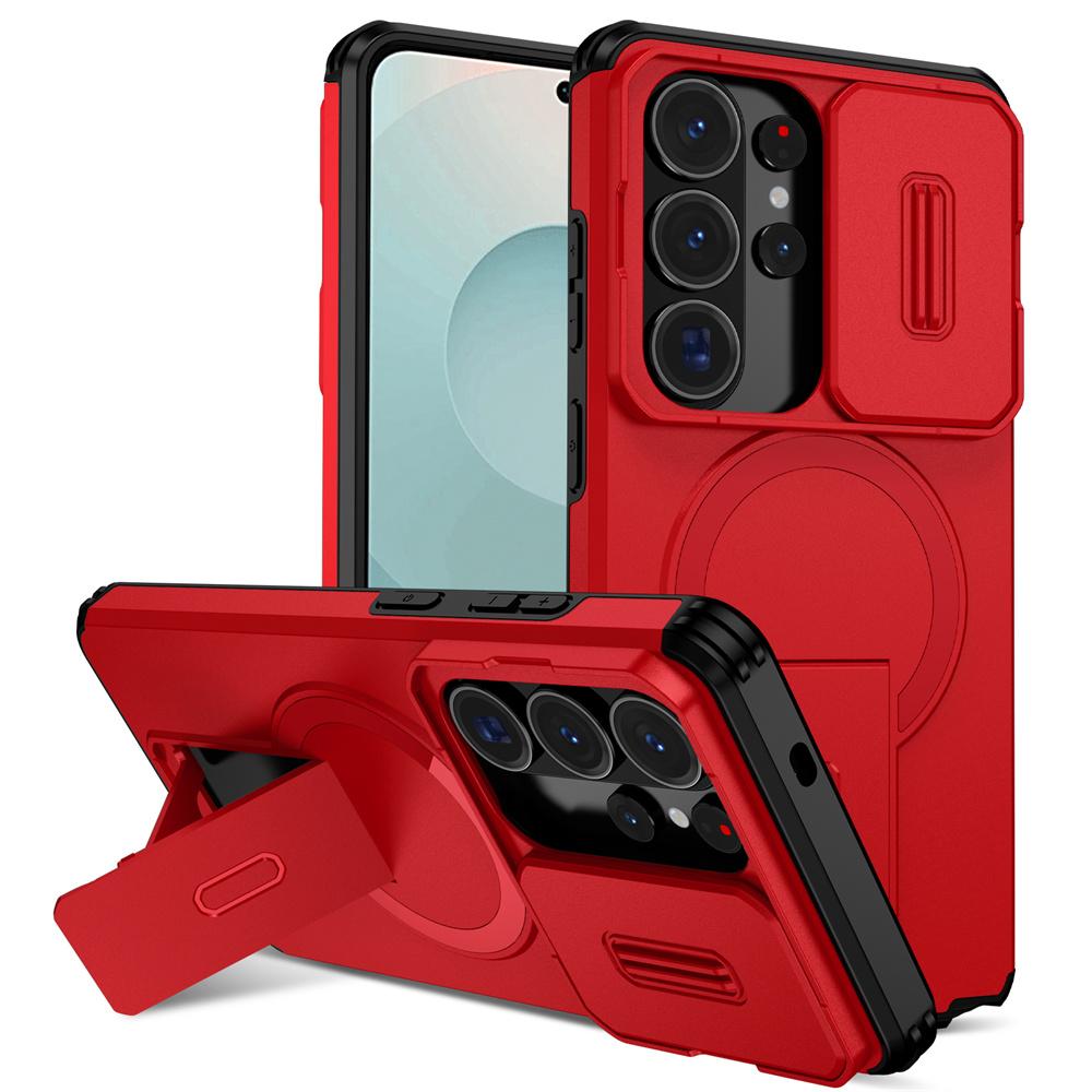 Slide Camera Fold Stand For Magsafe Case For Samsung S26 S25 S24 FE S23 Ultra Plus A56 A36 A26 A16 A57 A37 A17 A55 A35 A25 Cover