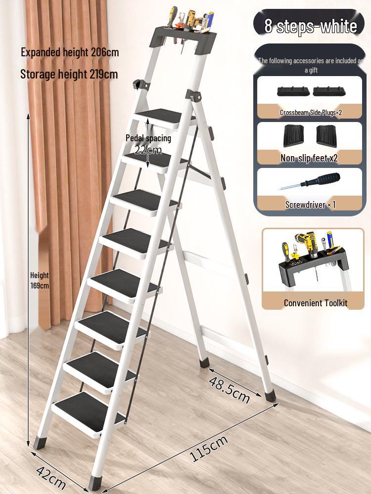 Compact Multi-Functional 4-Step Folding A-Frame Household Ladder