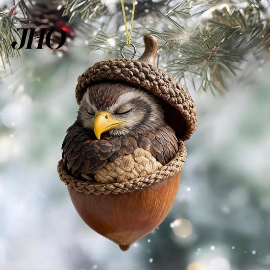 Addobbo Natalizio di Lunga Durata Animale del Bosco Ghianda Ornamenti da Appendere Decorazione per Albero di Natale in Acrilico con Robusti Disegni di Scoiattolo Coniglio Pony 2D