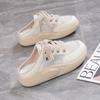 Fashion Women Slippers 2025 Summer Platform New Fashion Mesh Breath Vulcanized Shoes Comfortable Non Slip Half Slippers Zapatos De Mujer