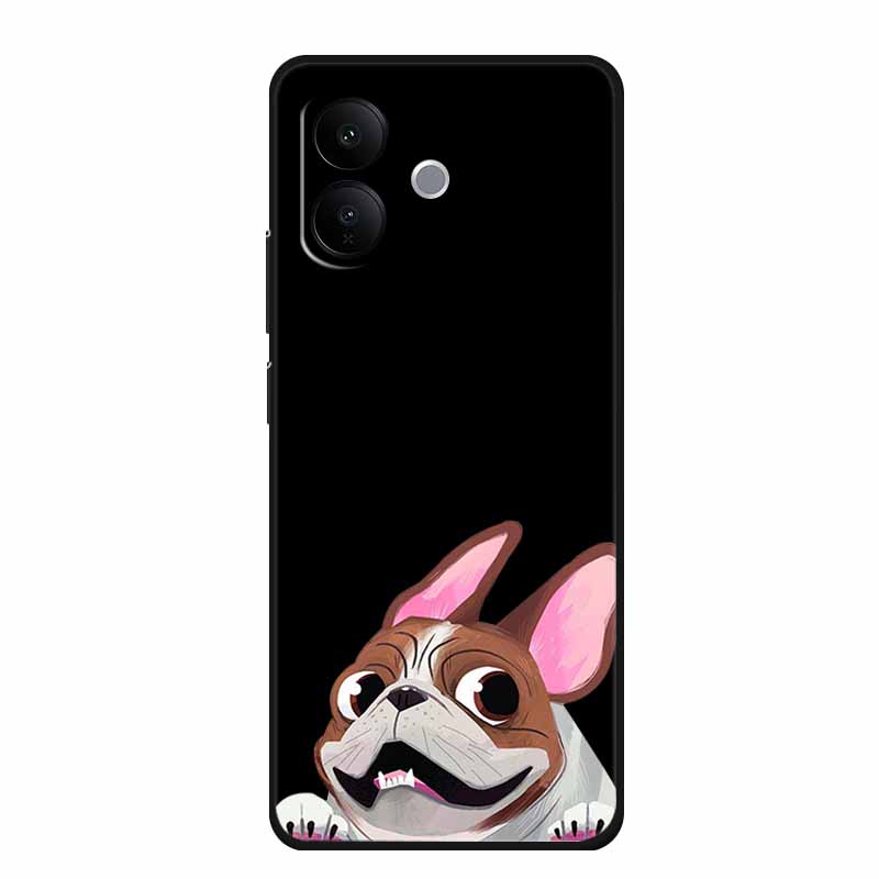 Black Silicone Case For Vivo V60 Lite 4G Case Cartoon Cat Soft Back Cover For Vivo V60 Lite 5G Phone Case 6.77" Coque Funda Para