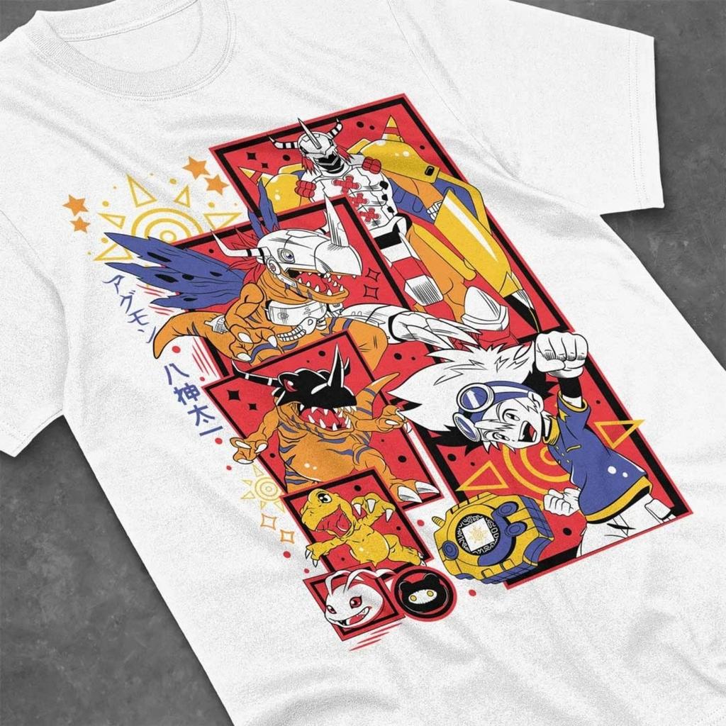 2026 Summer Digimon Adventure Animation Brand 100 Cotton Taichi Yagami Printed Casual T-shirt Unisex Short Sleeve Adult Children