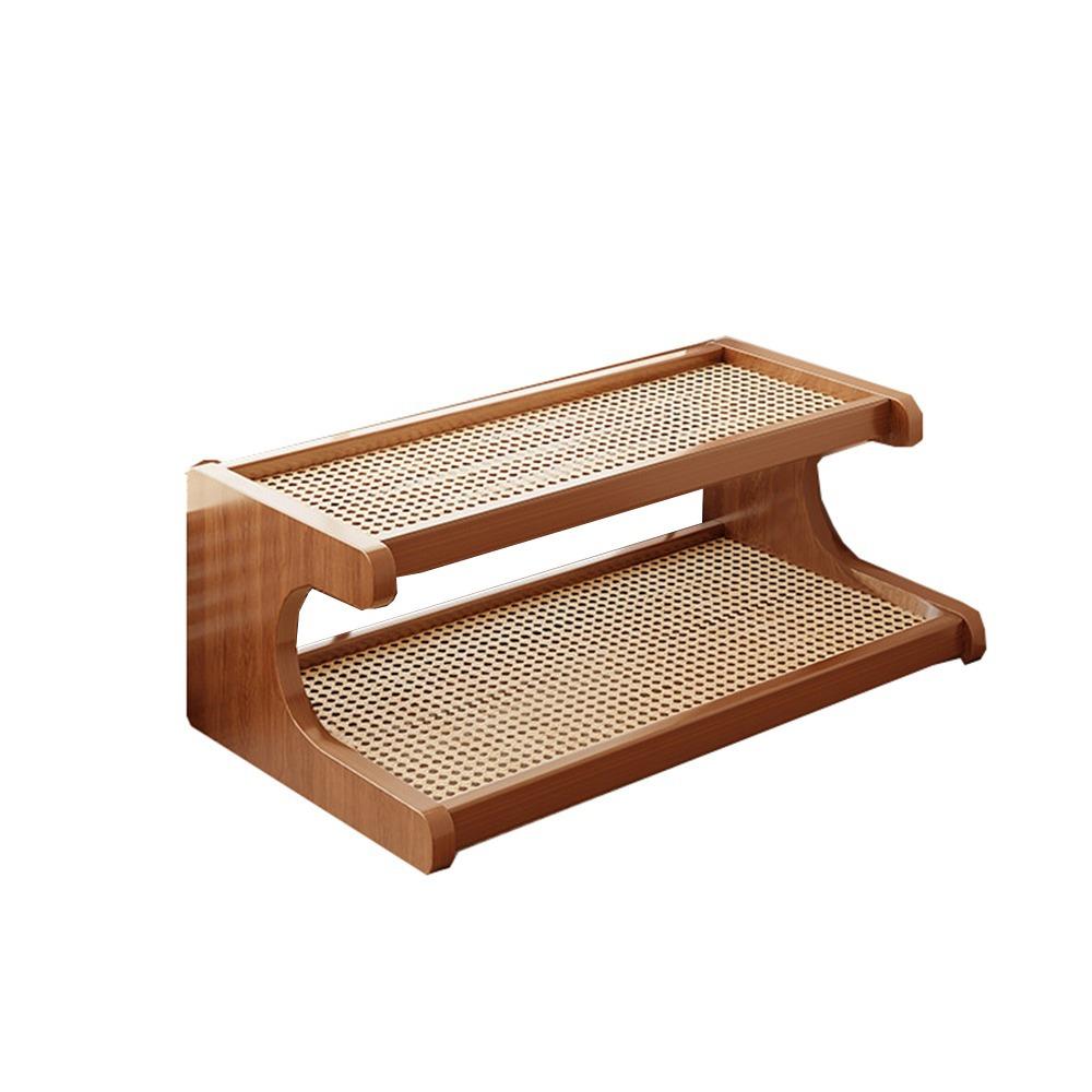 Space-saving Wood Tabletop Stand Compact Simple Shoe Organizer Practical Desk Bookshelf  Seasoning