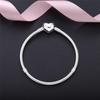 Big Sale Fine DIY Bracelet Bangle for Women Original 100% 925 Sterling Silver Heart Clasp Snake Chain Fit Bead Bracelet Jewelry