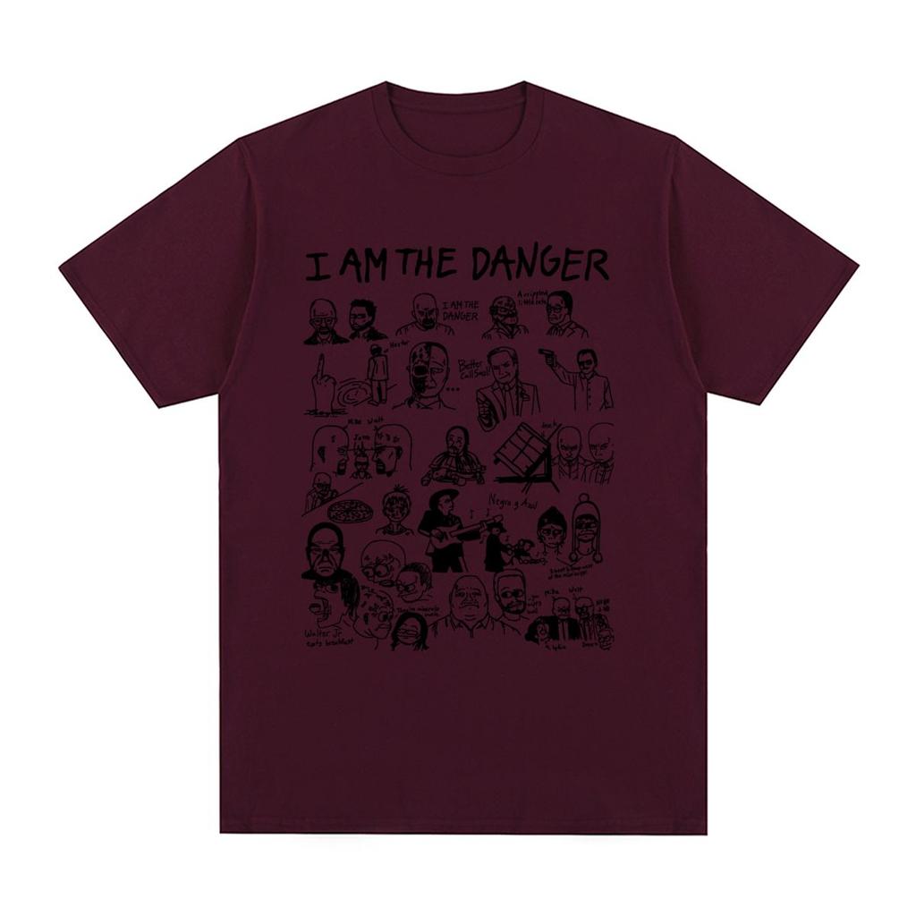 Breaking Bad I Am The Danger Vintage T-shirt Harajuku Heisenberg Casual Cotton Men T Shirt New Tee Tshirt Womens Tops