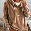 Velvet Hoodie With Solid Color For Womens Casual Autumn Winter Wear